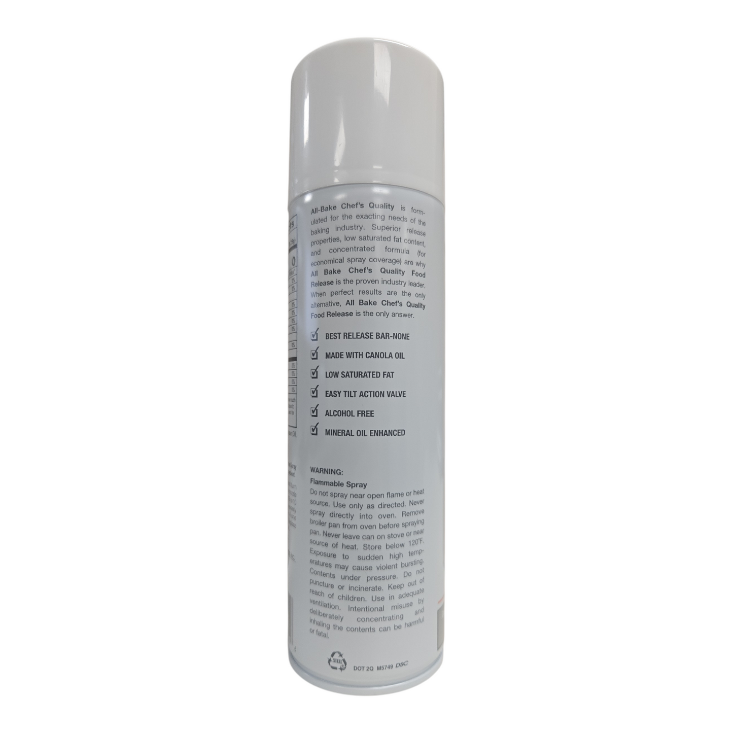All-Bake Chef's Quality Food Release Spray w/ Canola Oil (6 per case)