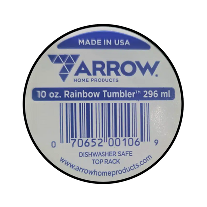 Arrow 10 oz. Rainbow Tumblers Assorted Colors - 6 count (00106) - Cookware