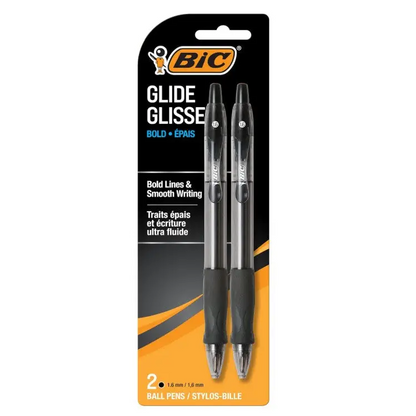 BIC Velocity Bold Retractable Black Ballpoint Pen Bold Point 2 Pack