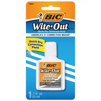 BIC Wite-Out Quick Dry Correction Fluid.7 fl. oz.