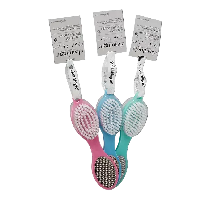 Cleanlogic 4-in-1 Foot Buffer & Brush (Pack of 3) - Health & Beauty Care