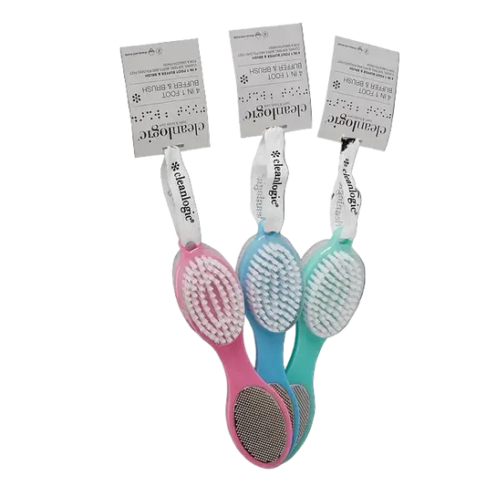 Cleanlogic 4-in-1 Foot Buffer & Brush (Pack of 3) - Health & Beauty Care