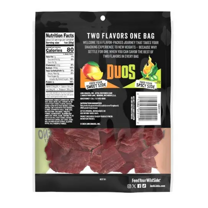 Jack Link’s Duos Mango Flavor and Jalapeno Beef Jerky 3.25 oz. Bag