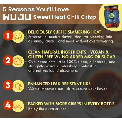 Wuju Sweet Heat Chili Crisp 7.41 oz.